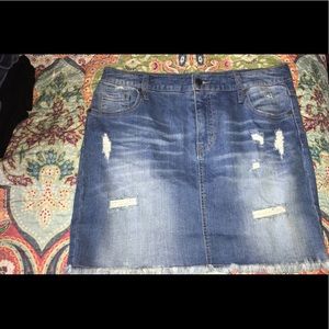 Mossimo Distressed Denim Skirt